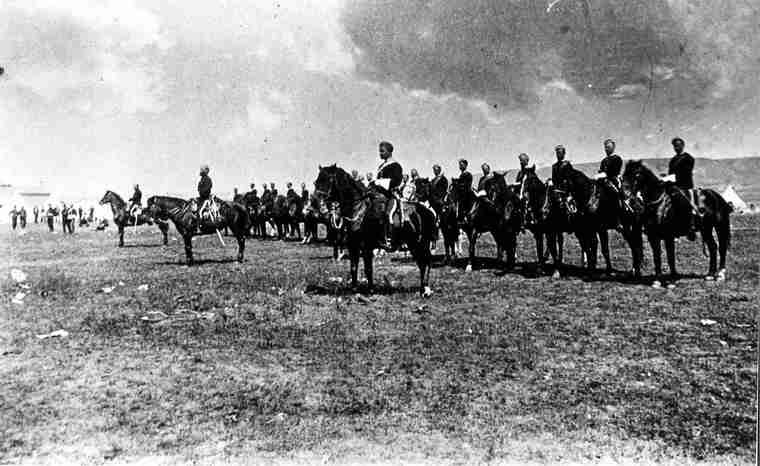 Mounted troops in formation