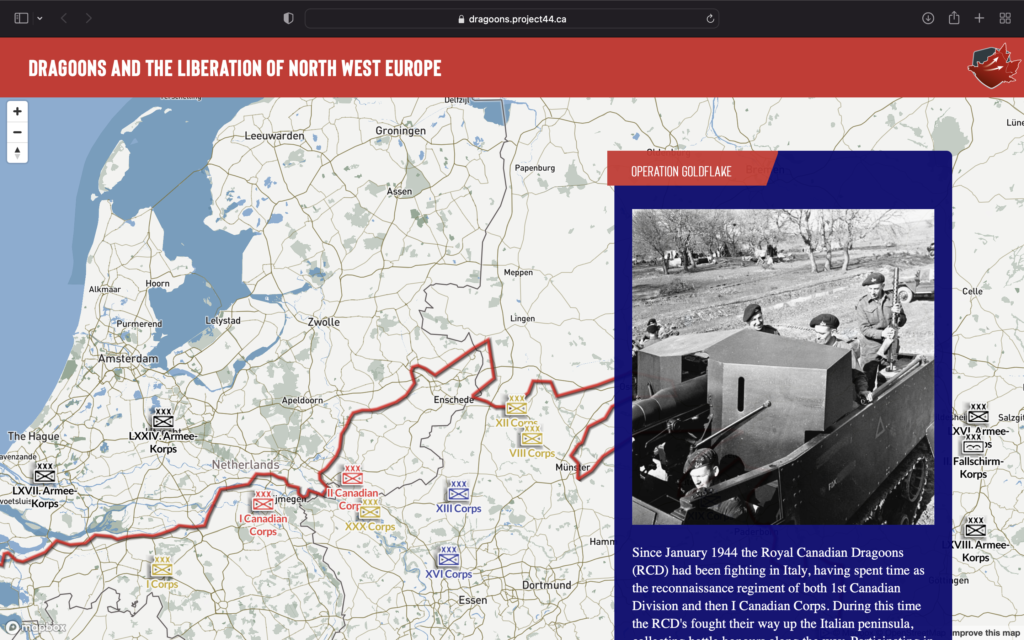 Dragoons & the Liberation of North West Europe interactive map